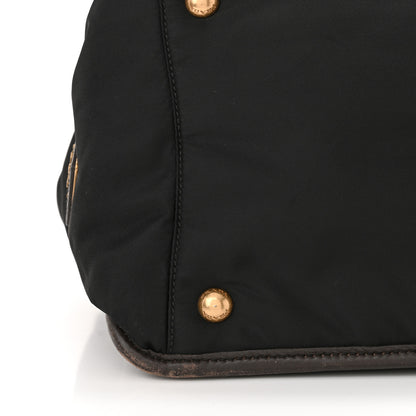 Prada Tessuto Nylon Jacquard Logo Tote Black Teak 12 of 15
