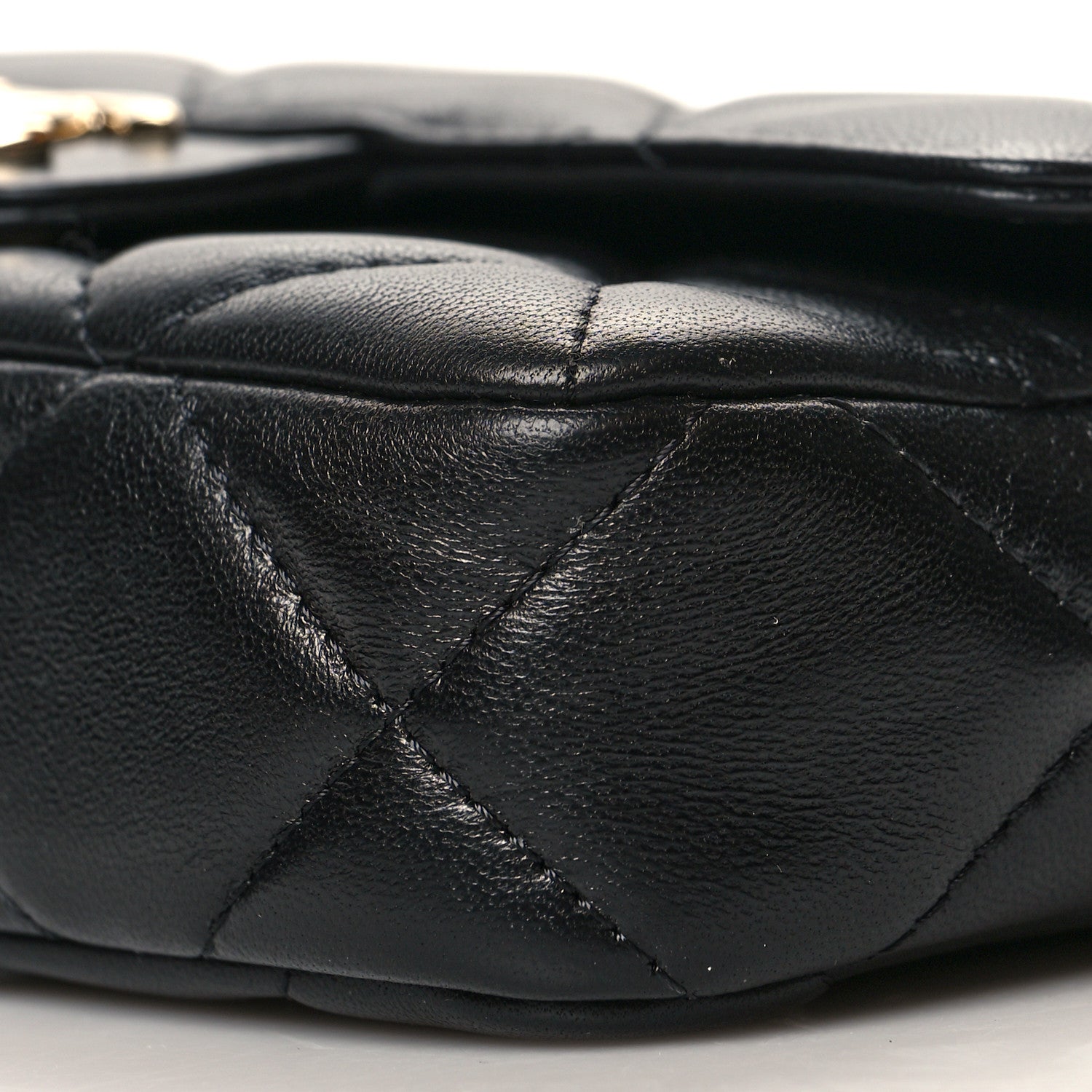 Chanel Lambskin Quilted Resin Bi-Color Flap Phone Holder With Chain Black 11 of 12