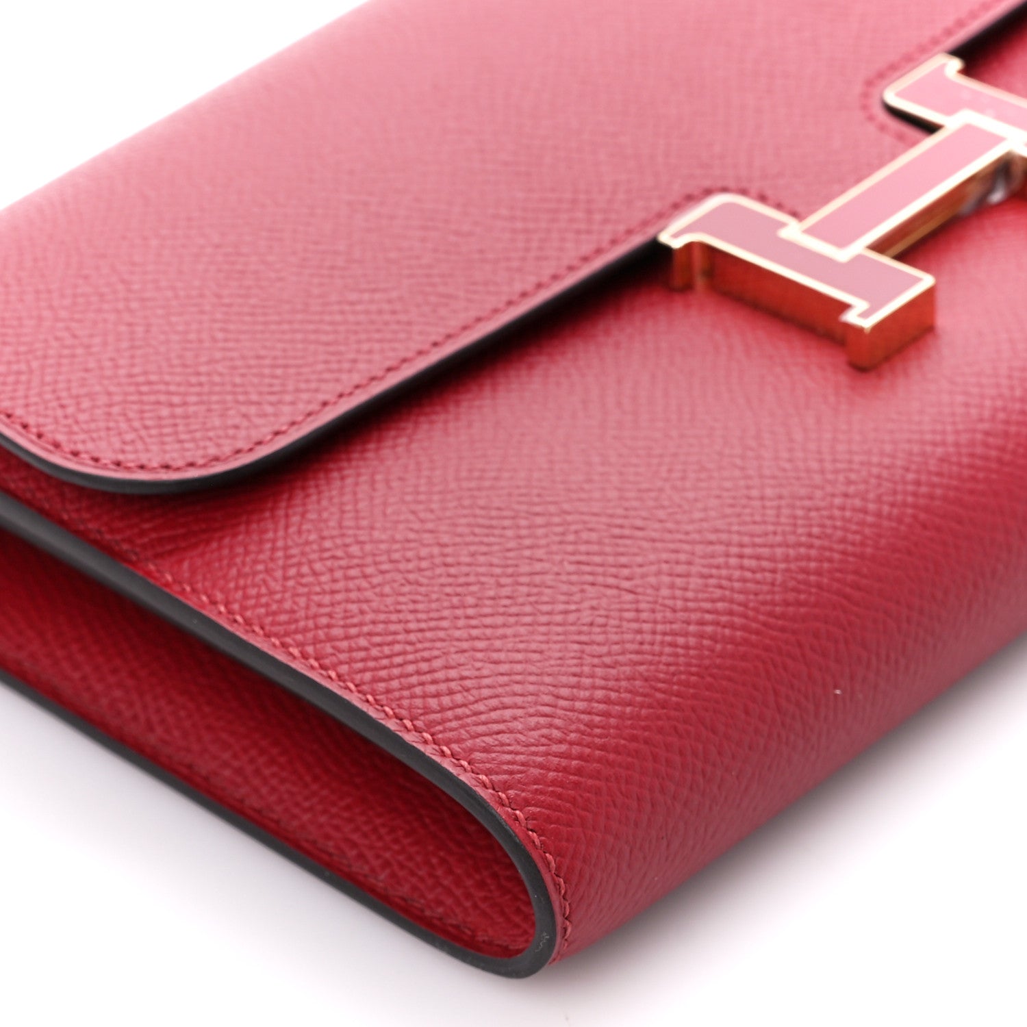 Hermes Epsom Constance Long Wallet Rouge Grenat 9 of 11