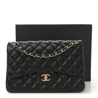 Chanel Lambskin Quilted Jumbo Double Flap Black 11 of 11