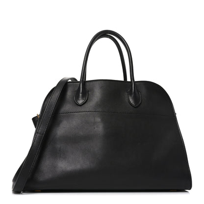 The Row Polished Saddle Calfskin Soft Margaux 12 Black 1 of 8