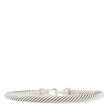 David Yurman Sterling Silver Diamond 5mm Cable Buckle Bracelet 2 of 4