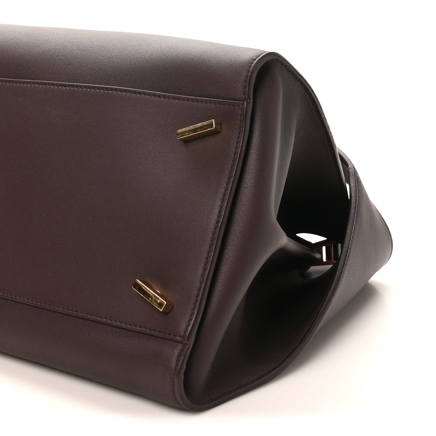 Calfskin Large Hug Soft Bicolor Shoulder Bag Oxblood