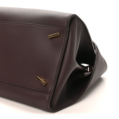 Salvatore Ferragamo Calfskin Large Hug Soft Bicolor Shoulder Bag Oxblood 10 of 10