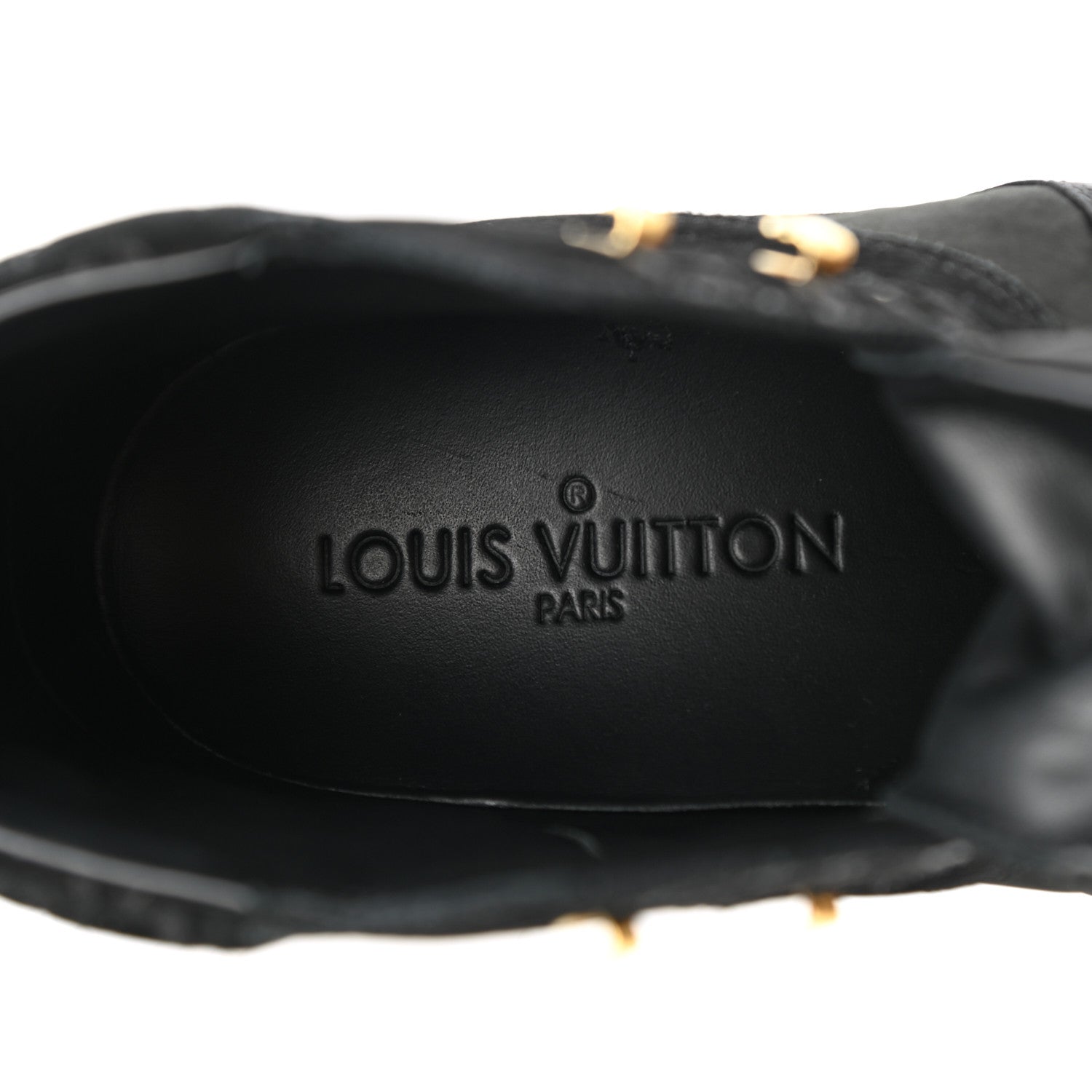 Louis Vuitton Calfskin Suede Monogram Cliff Top Wedge Sneakers 38 Navy 7 of 10