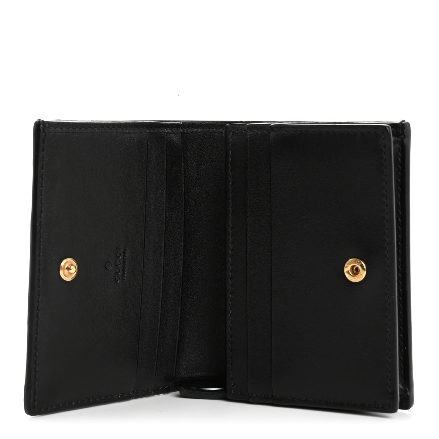 Calfskin GG Matelasse Card Case Wallet Black