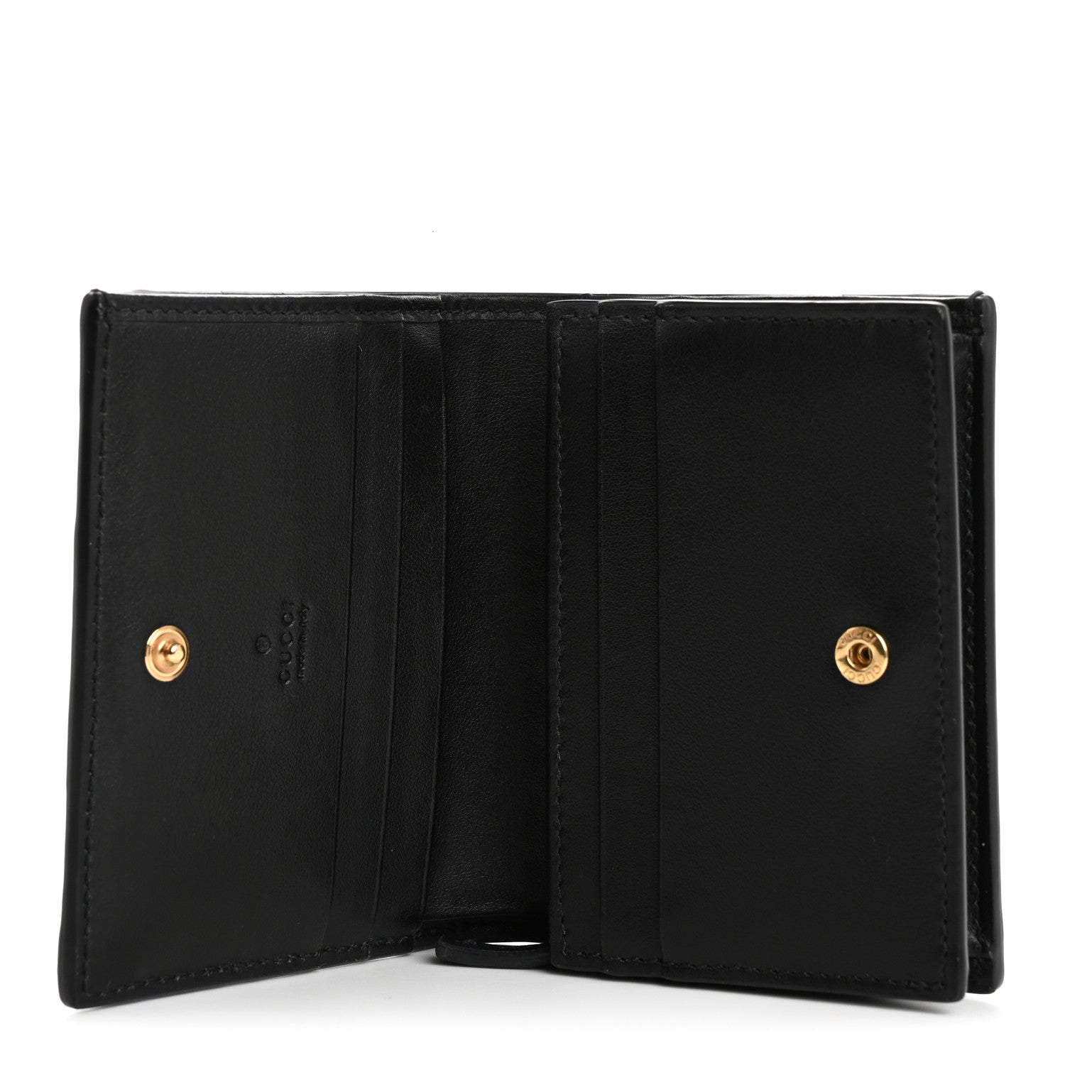Gucci Calfskin GG Matelasse Card Case Wallet Black 5 of 11