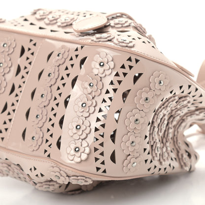 Alaia Patent Calfskin Laser Cut Floral Studded Rose-Marie 19 Bag Sable 7 of 7