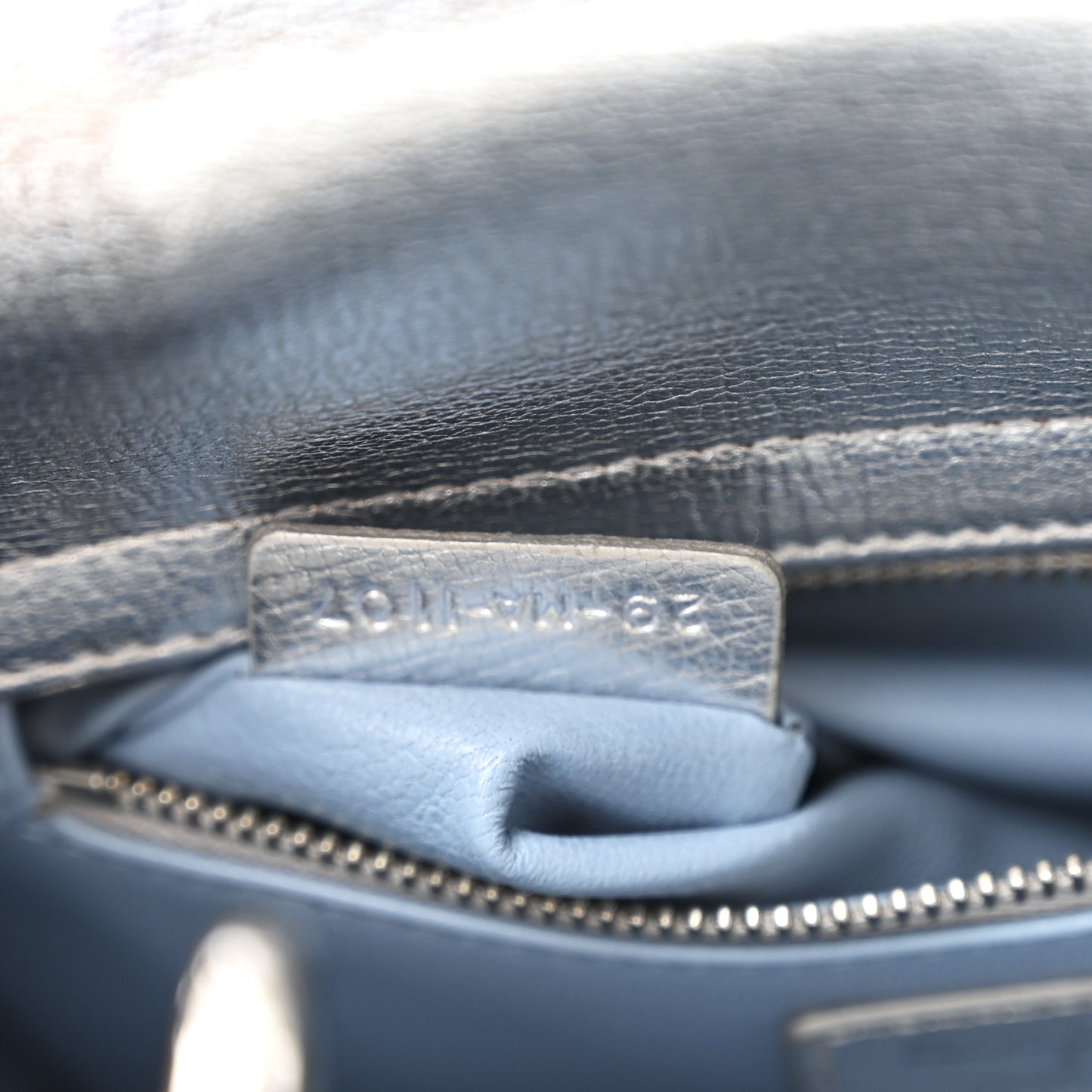 Metallic Grained Calfskin Cannage Small Lucky Badges My Lady Dior Silver