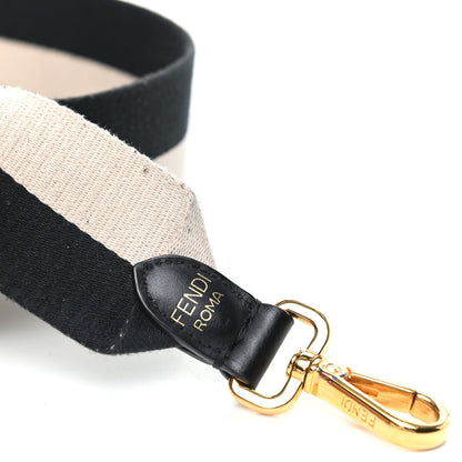 Fendi X FILA Canvas Calfskin Mania Strap You Beige Black 3 of 4