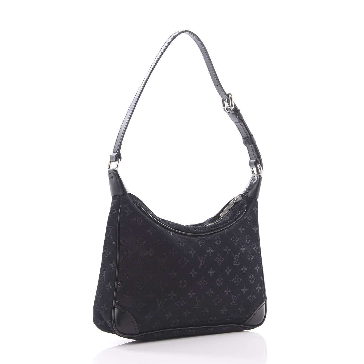 Louis Vuitton Satin Monogram Mini Boulogne Black 2 of 9