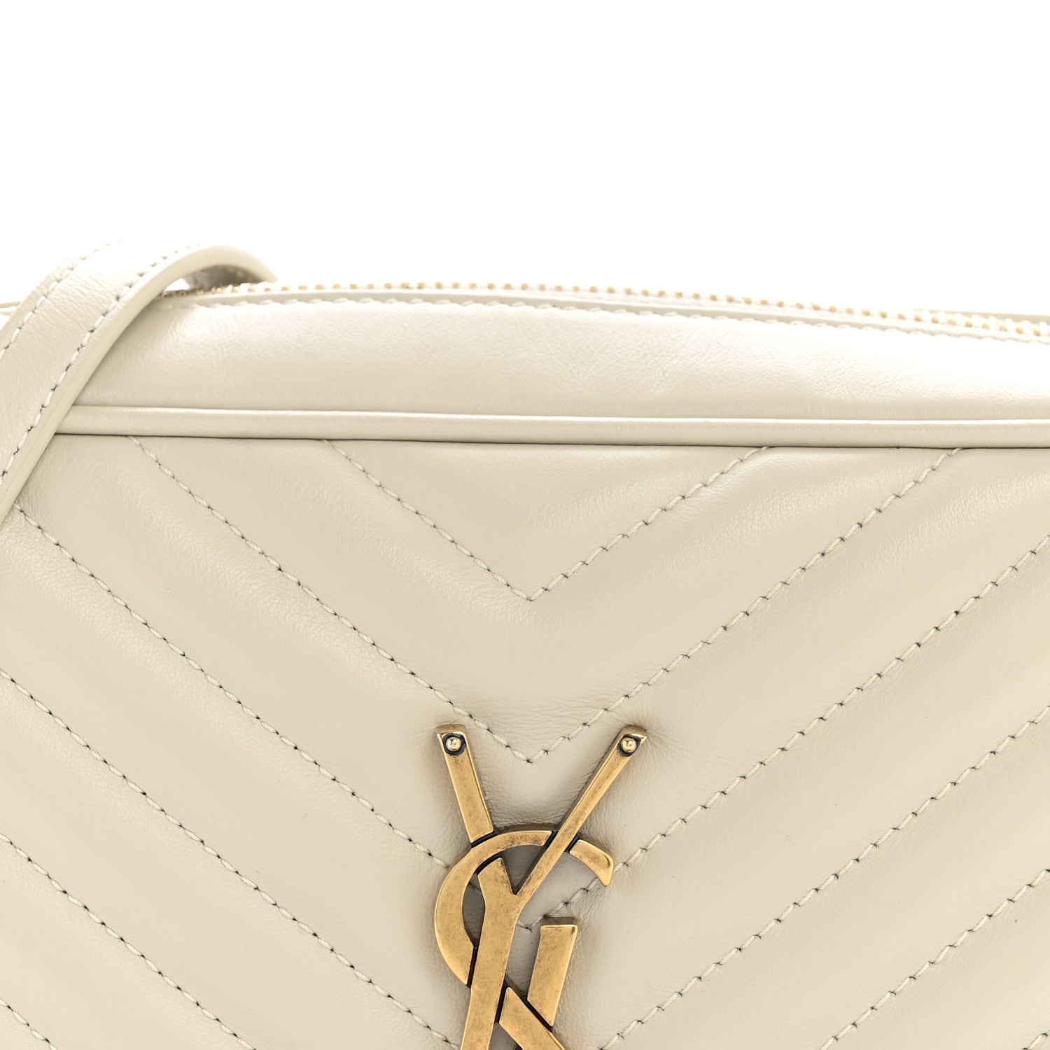 Saint Laurent Calfskin Matelasse Monogram Lou Camera Bag Crema Soft 8 of 12