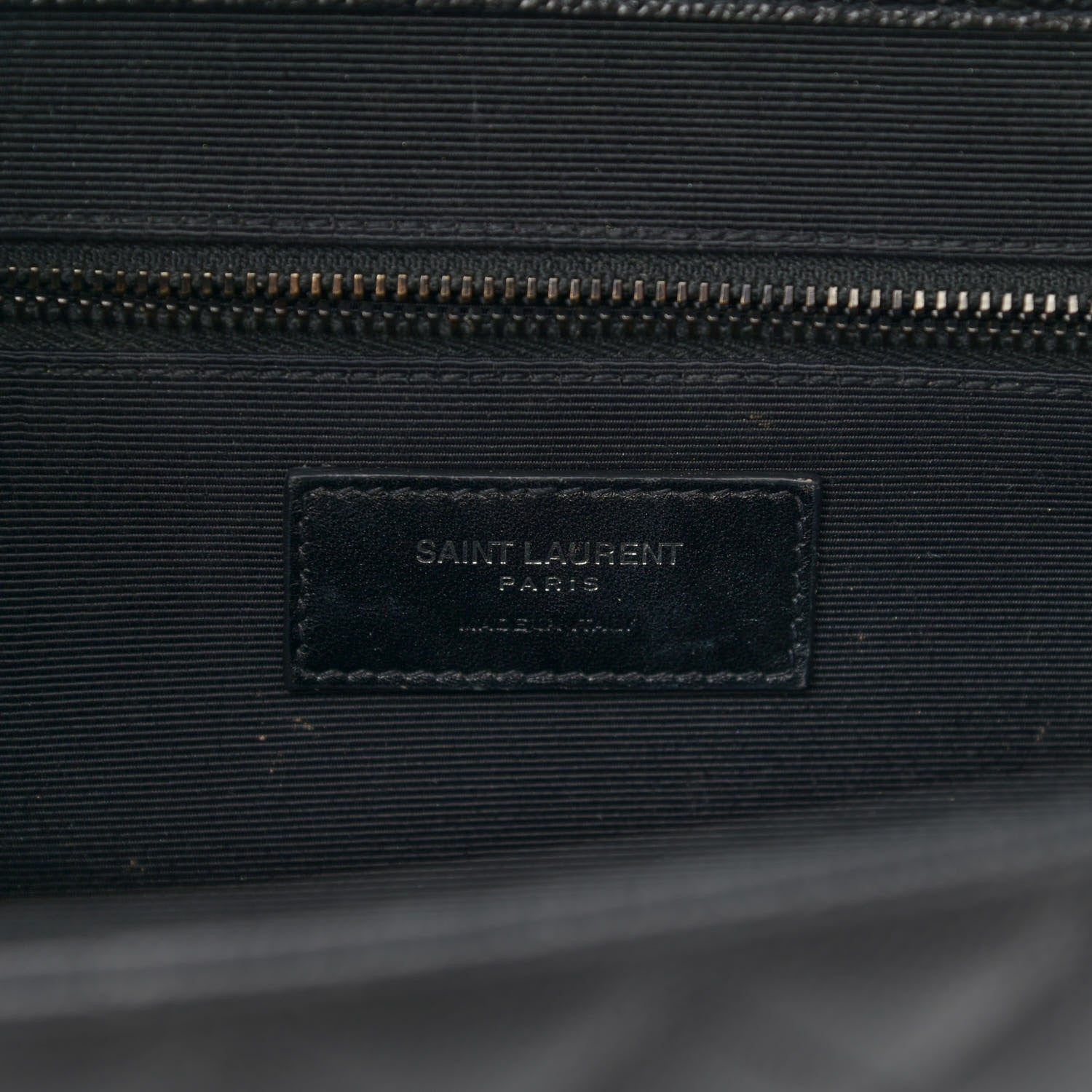Saint Laurent Grain De Poudre Textured Mixed Matelasse Large Triquilt Monogram Monochrome Satchel Black 6 of 12