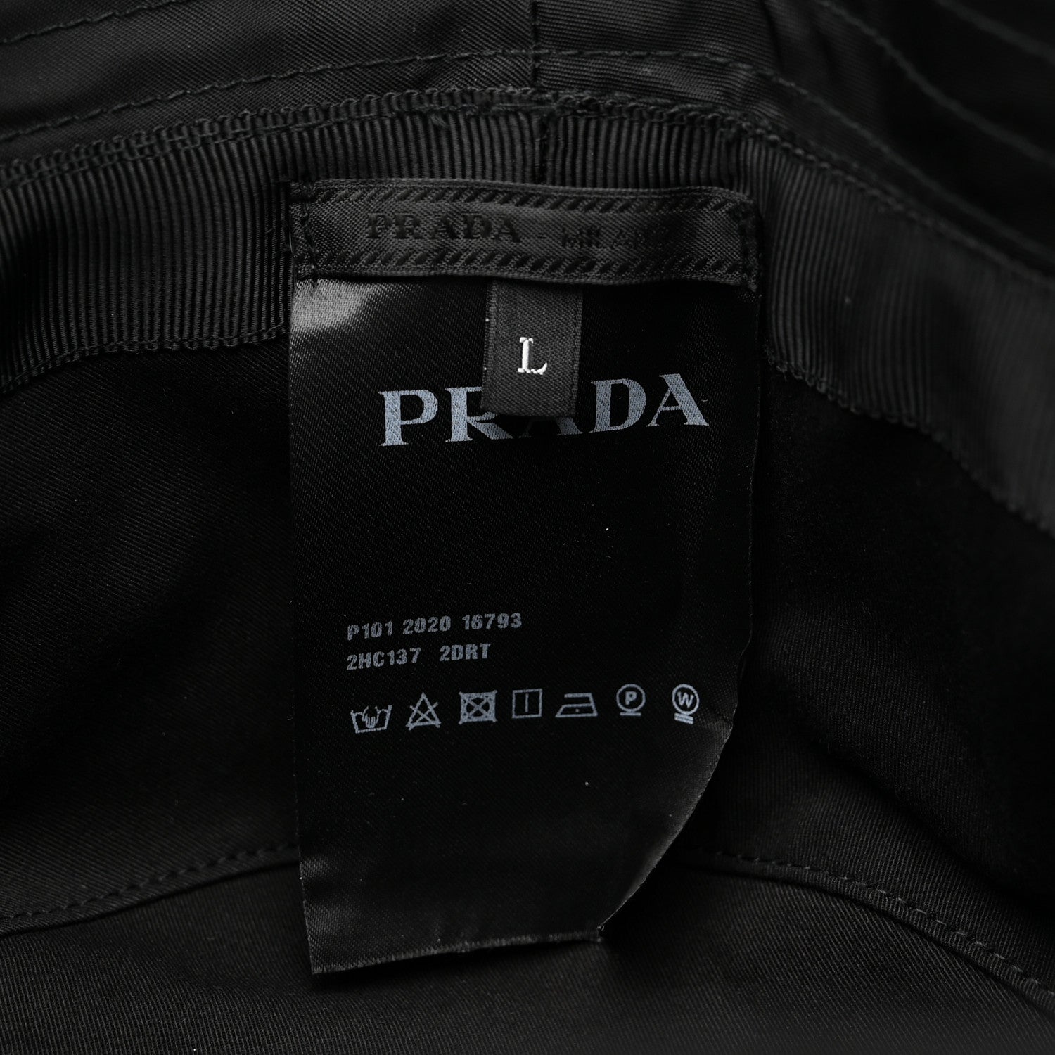 Prada Re-Nylon Rubber Logo Mens Bucket Hat L Black 8 of 8