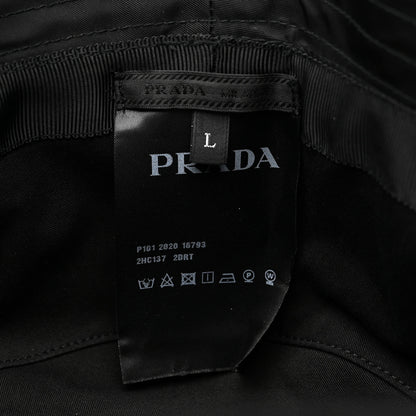 Prada Re-Nylon Rubber Logo Mens Bucket Hat L Black 8 of 8