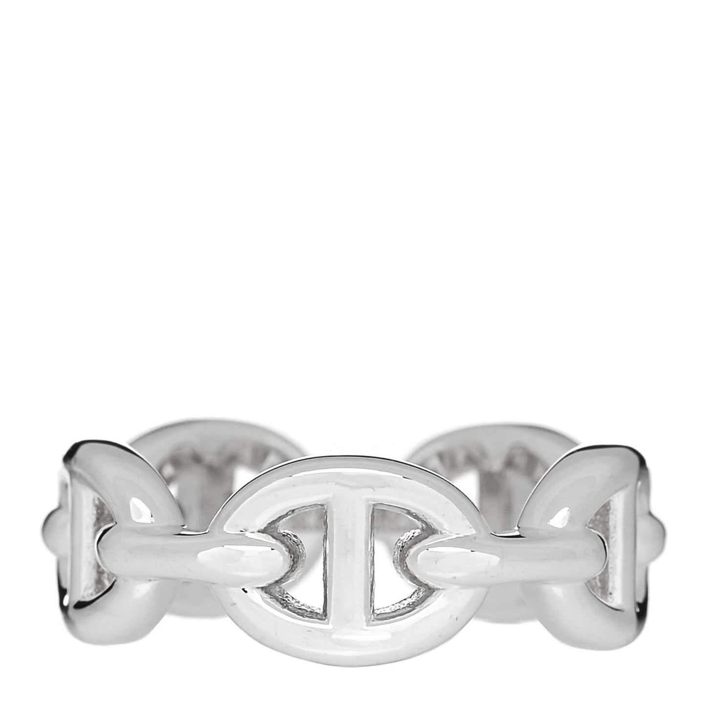 Sterling Silver PM Chaine d'Ancre Enchainee Band Ring 50 5.25