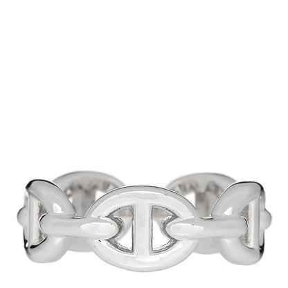 Hermes Sterling Silver PM Chaine d'Ancre Enchainee Band Ring 50 5.25 1 of 6