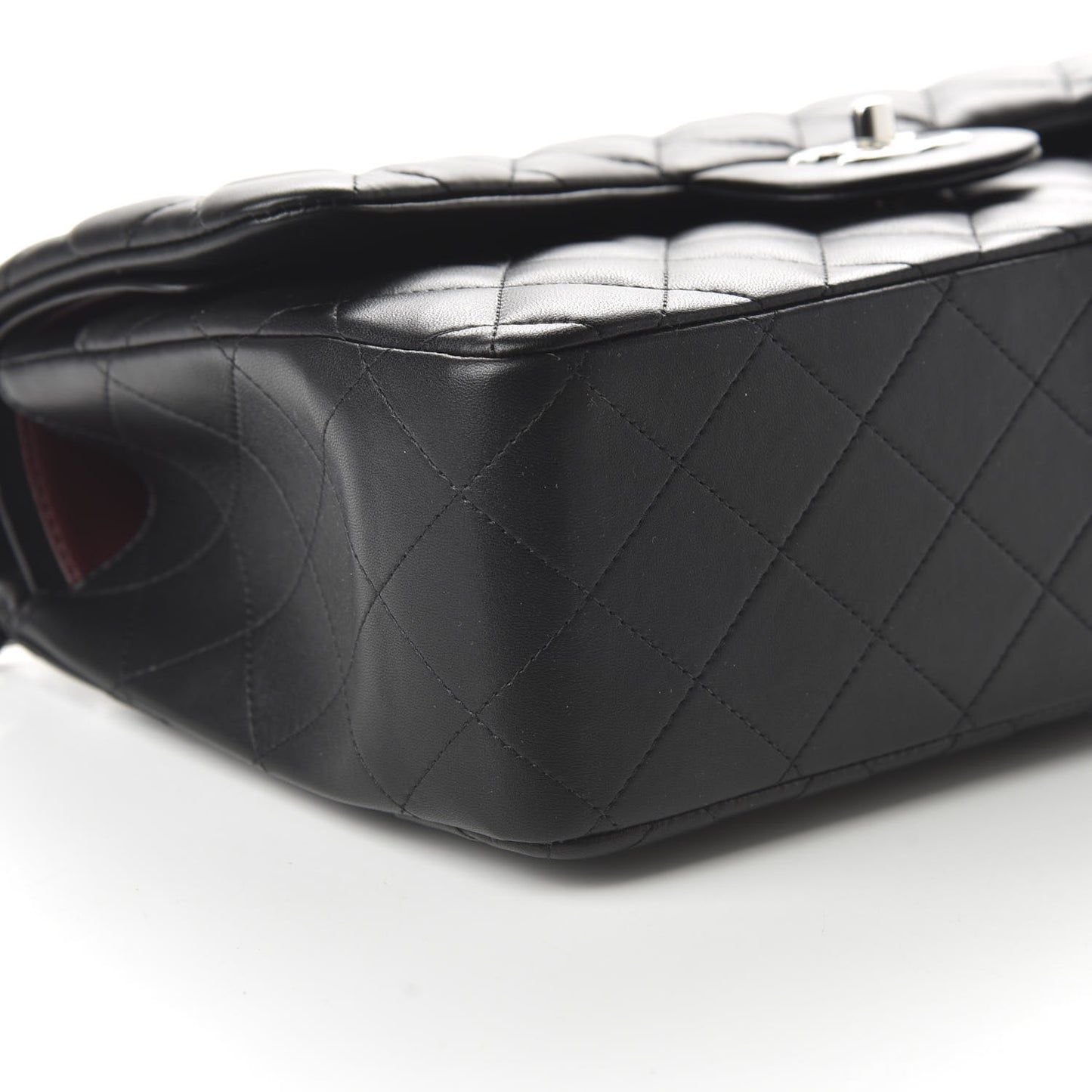 Lambskin Quilted Jumbo Double Flap Black