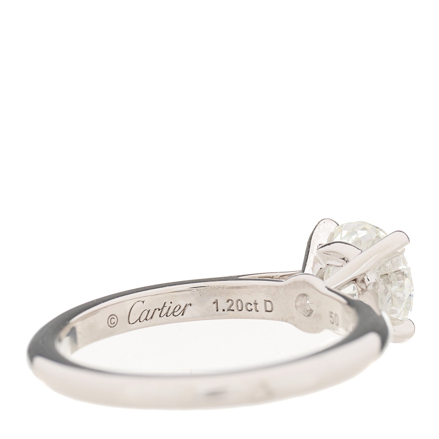 Cartier Platinum Diamond 1.20ct 1895 Solitaire Engagement Ring 50 5.25 5 of 6