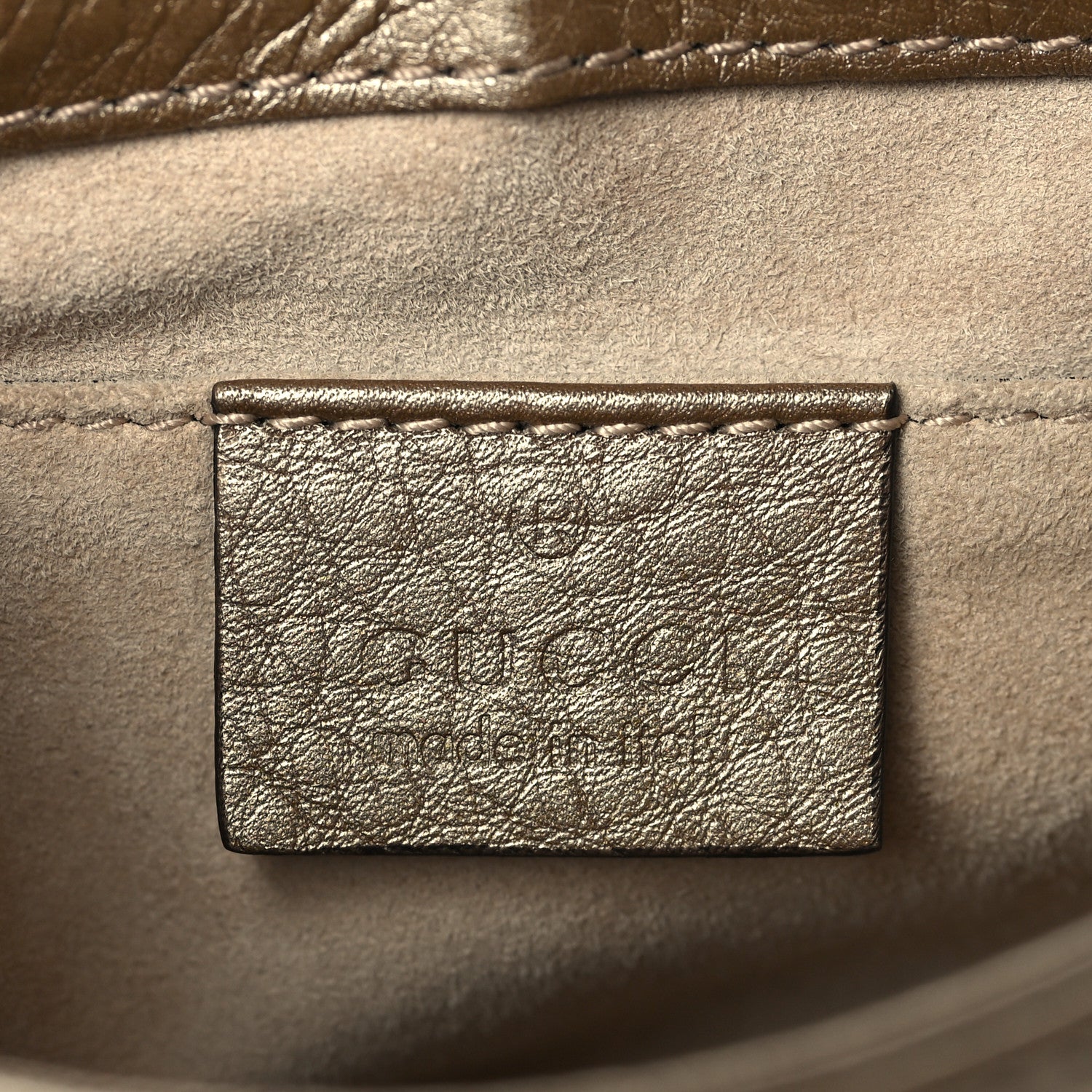 Gucci Pebbled Calfskin Small 1973 Chain Shoulder Bag Gold 5 of 9