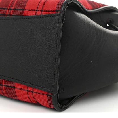 Mulberry Calfskin Tartan Cotton Canvas Small Iris Tote Black Red Multicolor 11 of 12