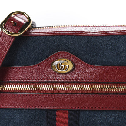 Gucci Suede Calfskin Web Mini Ophidia Shoulder Bag New Blue Romantic Cherry 9 of 9