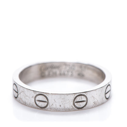 Cartier 18K White Gold 4mm LOVE Wedding Band Ring 51 5.75 1 of 8