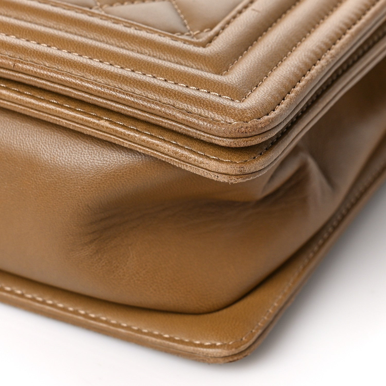 Chanel Calfskin Quilted New Medium Boy Flap Dark Beige 9 of 9