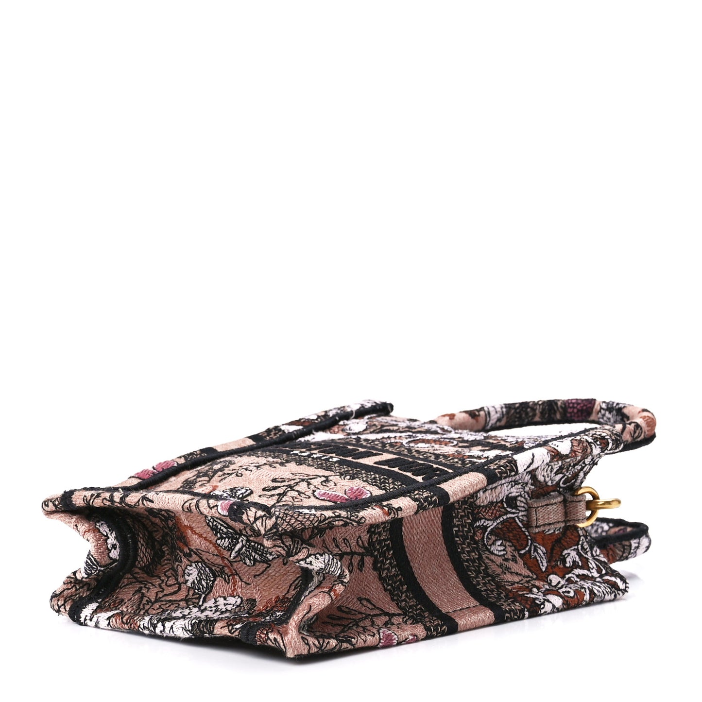 Canvas Jardin Magique Embroidered Mini Book Tote Phone Bag Powder Pink