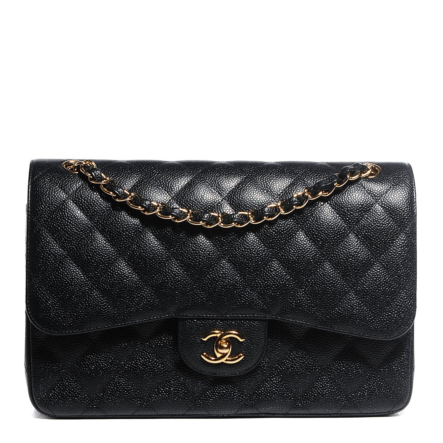 Chanel Caviar Quilted Jumbo Double Flap Black 1 of 8