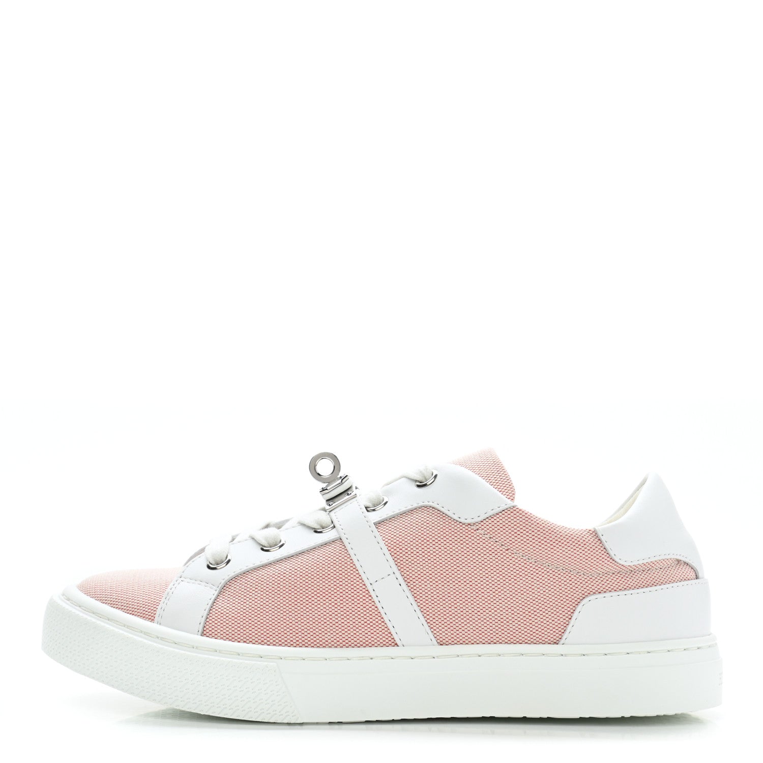 Hermes Calfskin Canvas Day Sneakers 35.5 Framboise White 1 of 9