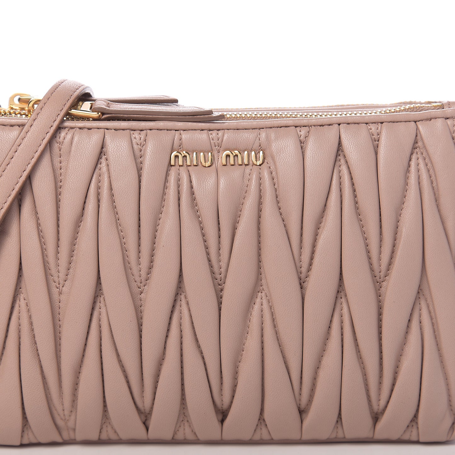 Nappa Matelasse Double Zip Crossbody Cammeo