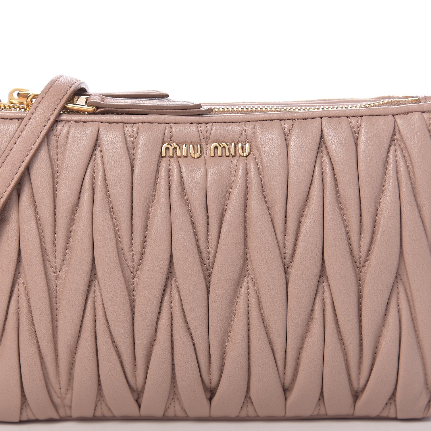 Miu Miu Nappa Matelasse Double Zip Crossbody Cammeo 9 of 9