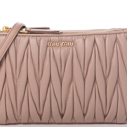 Miu Miu Nappa Matelasse Double Zip Crossbody Cammeo 9 of 9