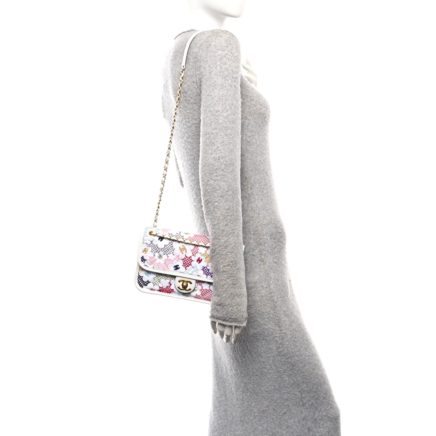 Chanel Lambskin Lace Patchwork Flap Bag Multicolor 2 of 11