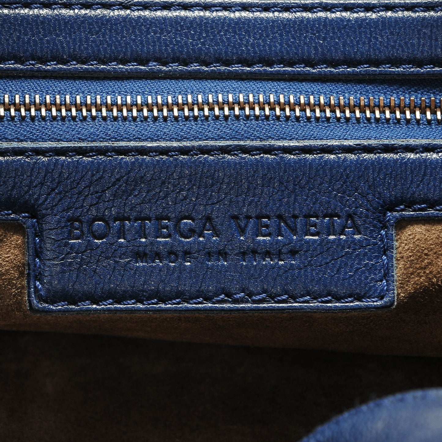 Shiny Goatskin Intrecciato Karung Large Veneta Hobo Cobalt