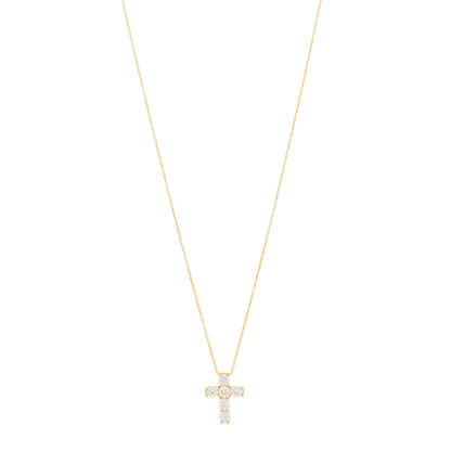 Roberto Coin 18K Yellow Gold Diamond Tiny Treasures Square Cross Pendant Necklace 1 of 3
