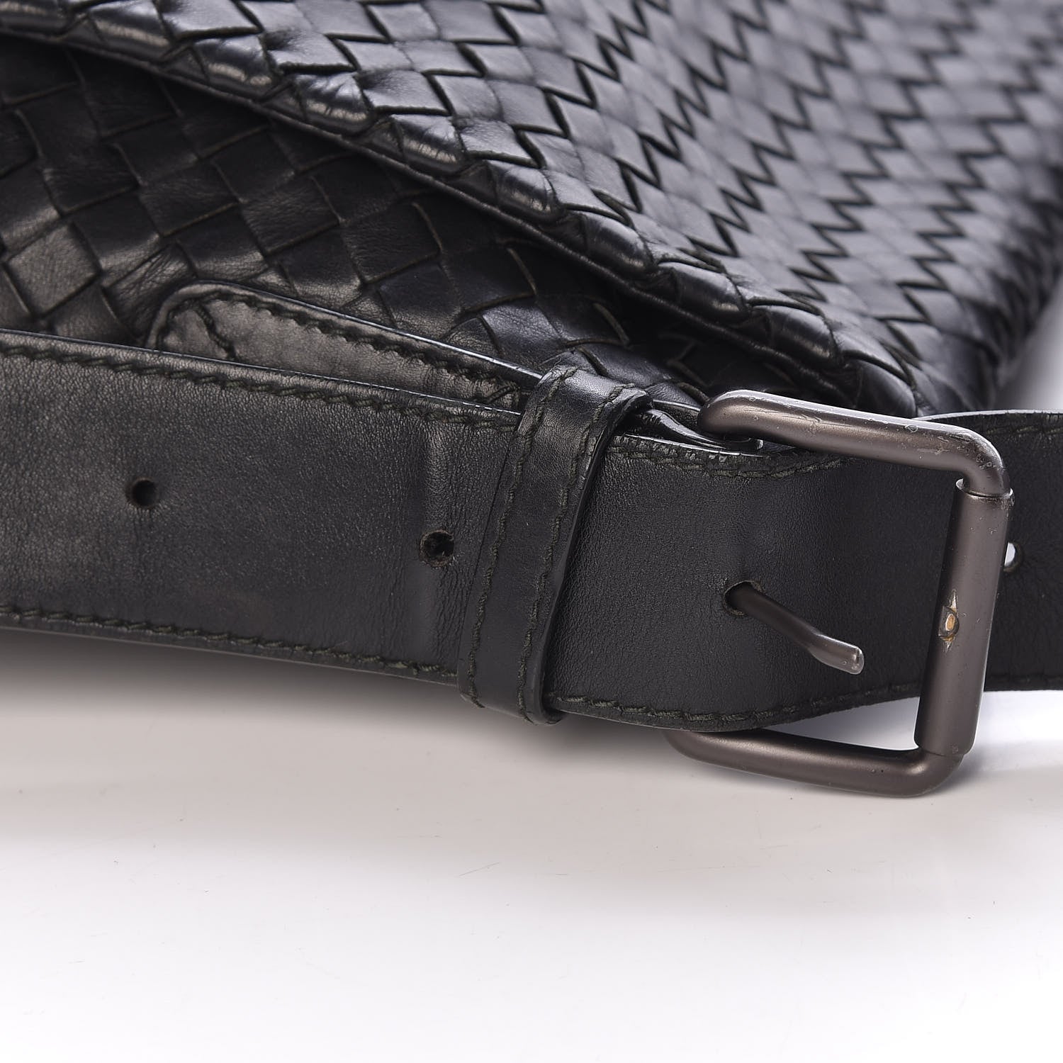 Bottega Veneta Light Calf Intrecciato Crossbody Messenger Bag Black 13 of 13