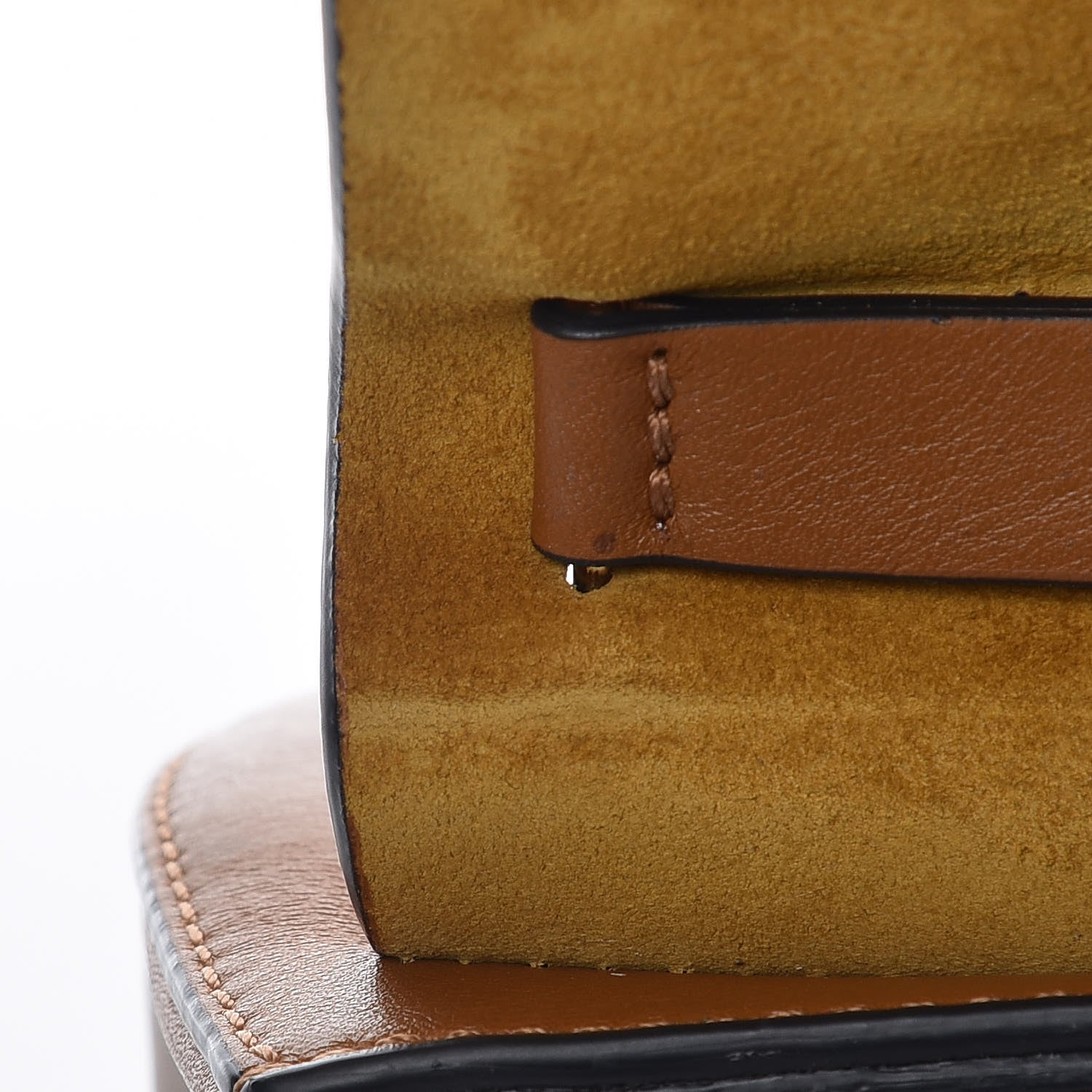 Chloe Suede Smooth Calfskin Nano Drew Shoulder Bag Caramel 9 of 9