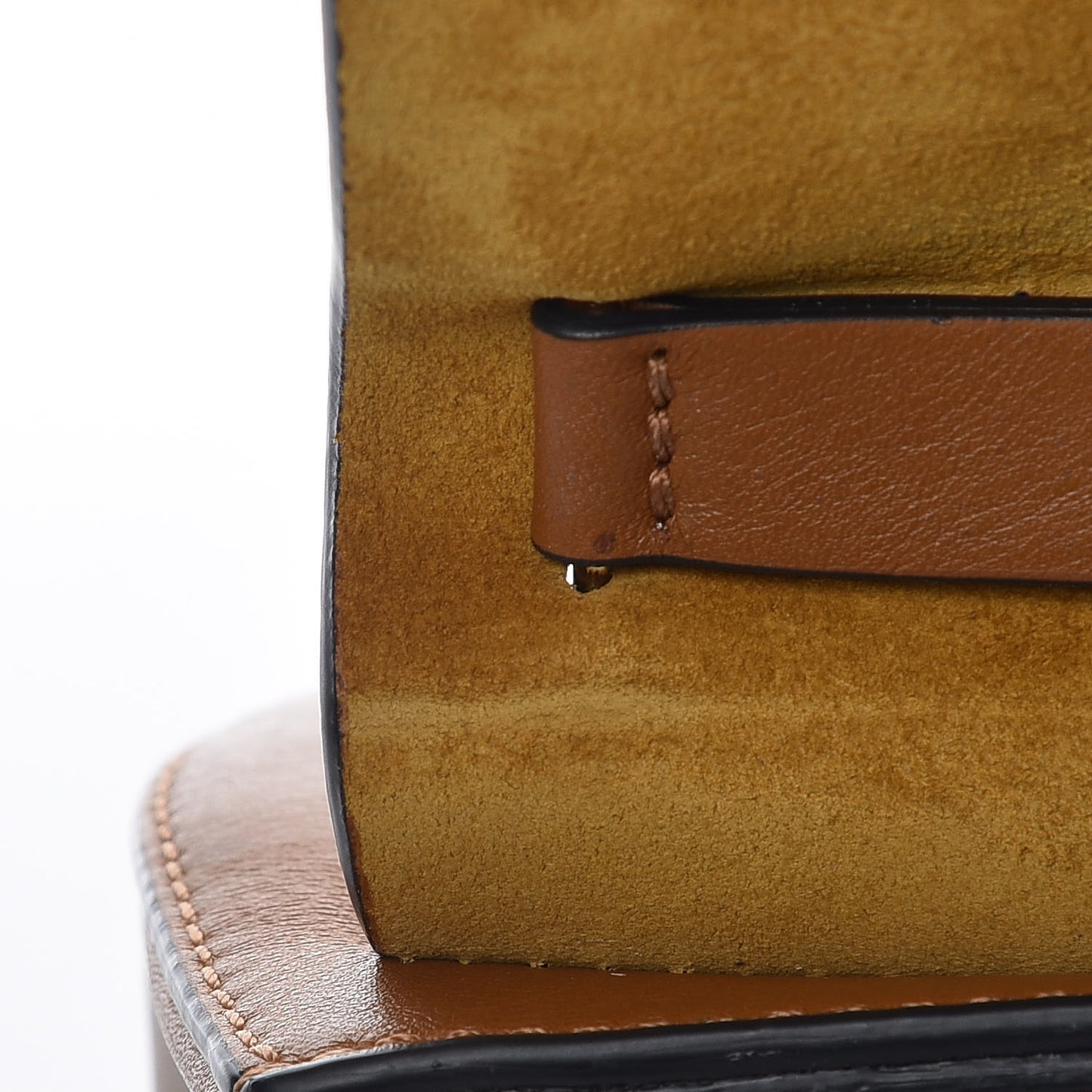 Suede Smooth Calfskin Nano Drew Shoulder Bag Caramel