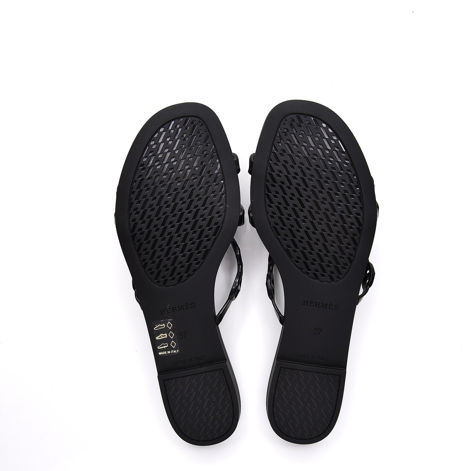 Hermes Rubber Chaine d'Ancre Rivage Sandals 37 Black 5 of 8
