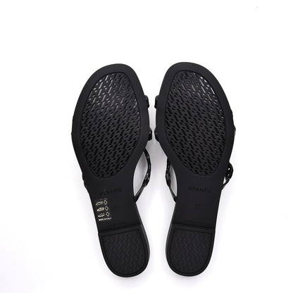 Hermes Rubber Chaine d'Ancre Rivage Sandals 37 Black 5 of 8