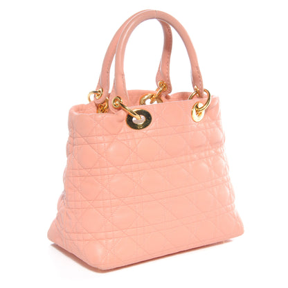 Christian Dior Lambskin Cannage Soft Lady Dior Tote Pink 3 of 7