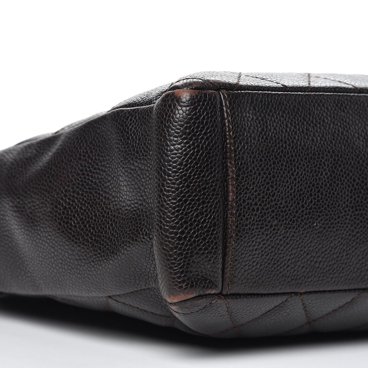 Caviar Petit Shopping Tote PST Dark Brown