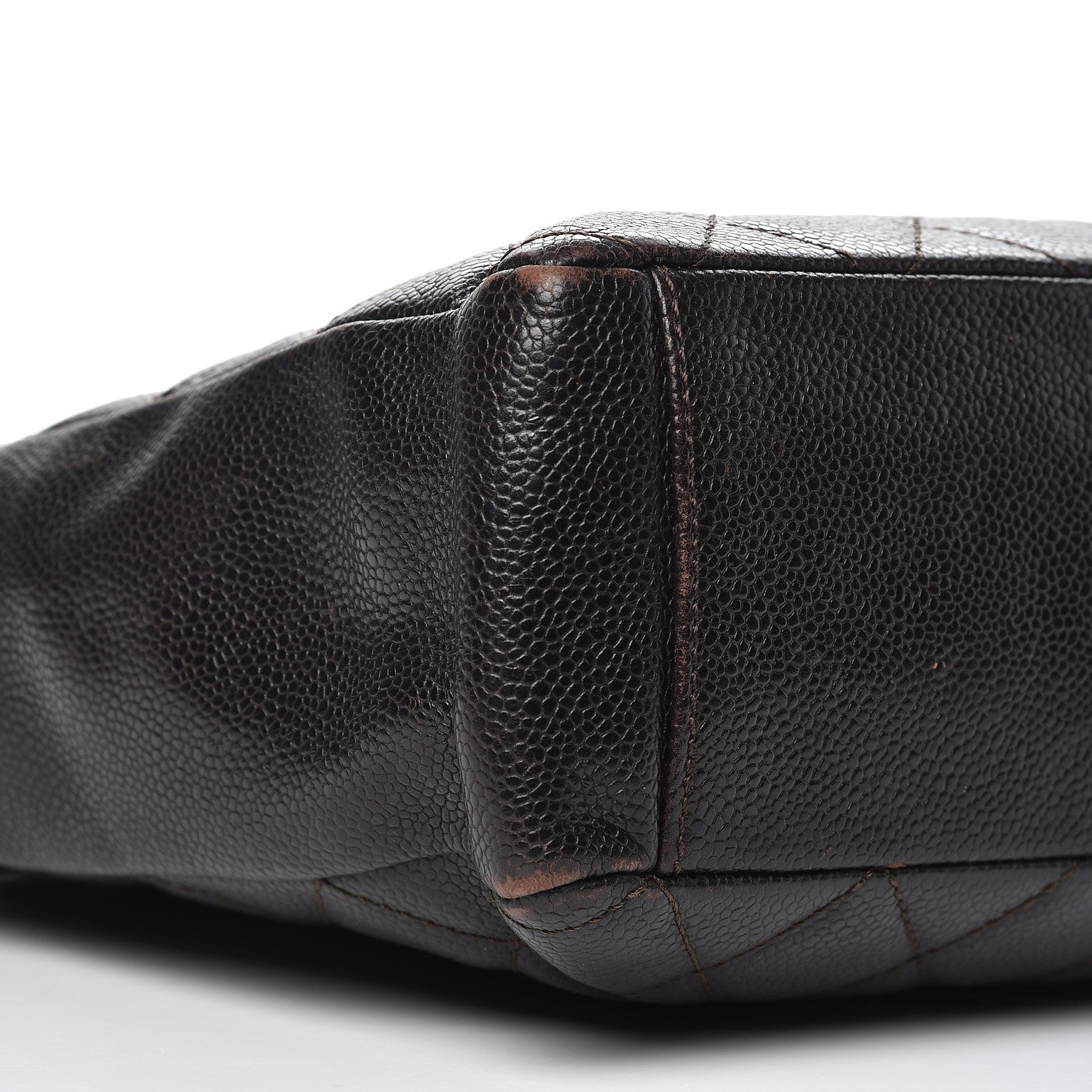 Chanel Caviar Petit Shopping Tote PST Dark Brown 10 of 12
