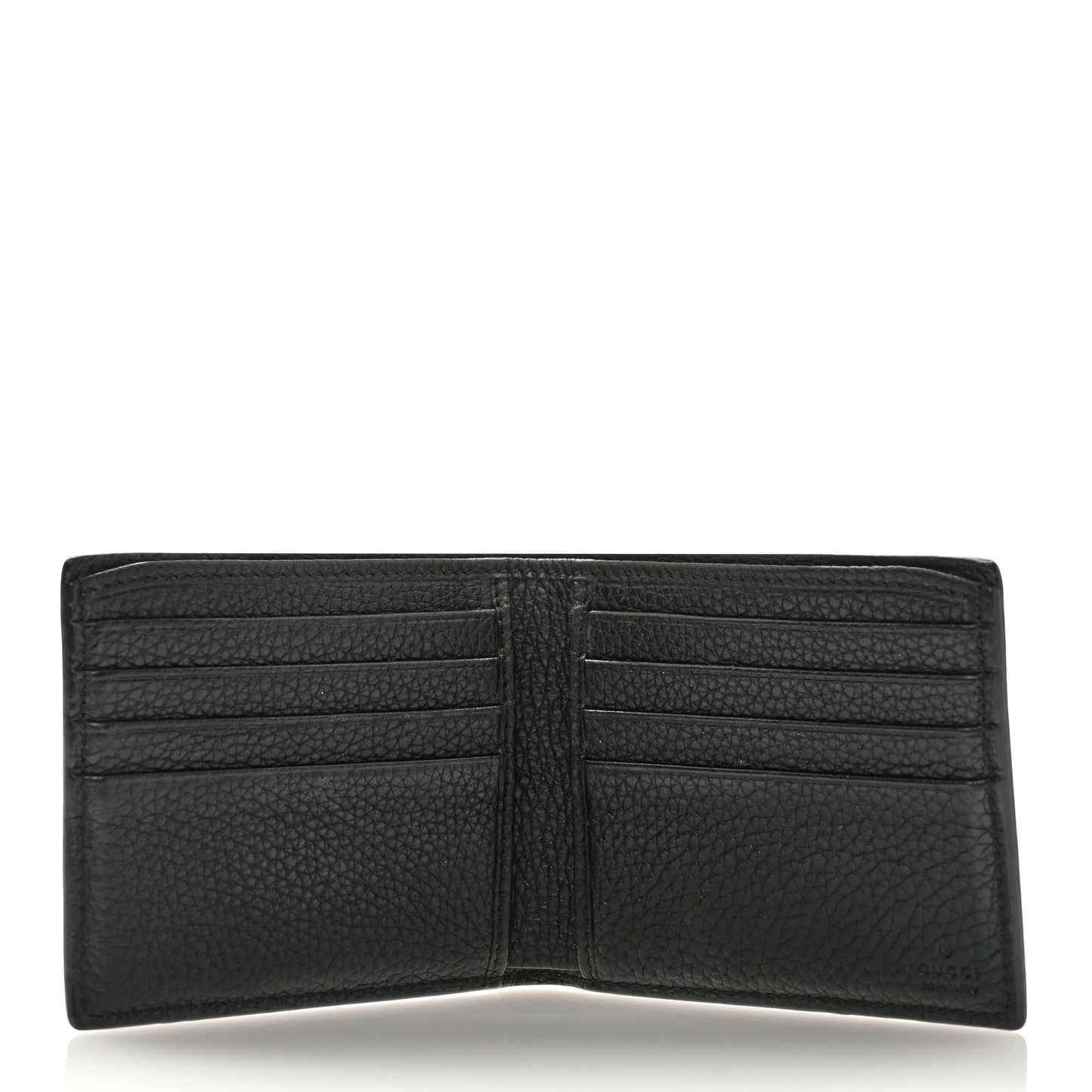 Grained Calfskin Angry Cat Bi-Fold Wallet Black