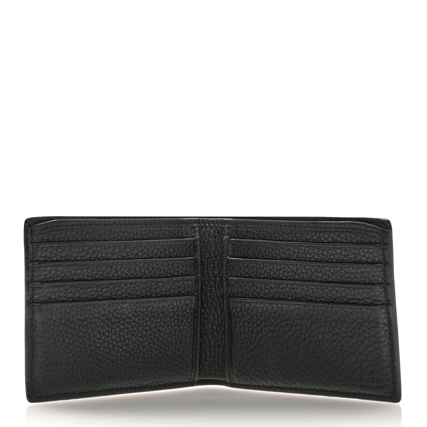 Gucci Grained Calfskin Angry Cat Bi-Fold Wallet Black 5 of 7