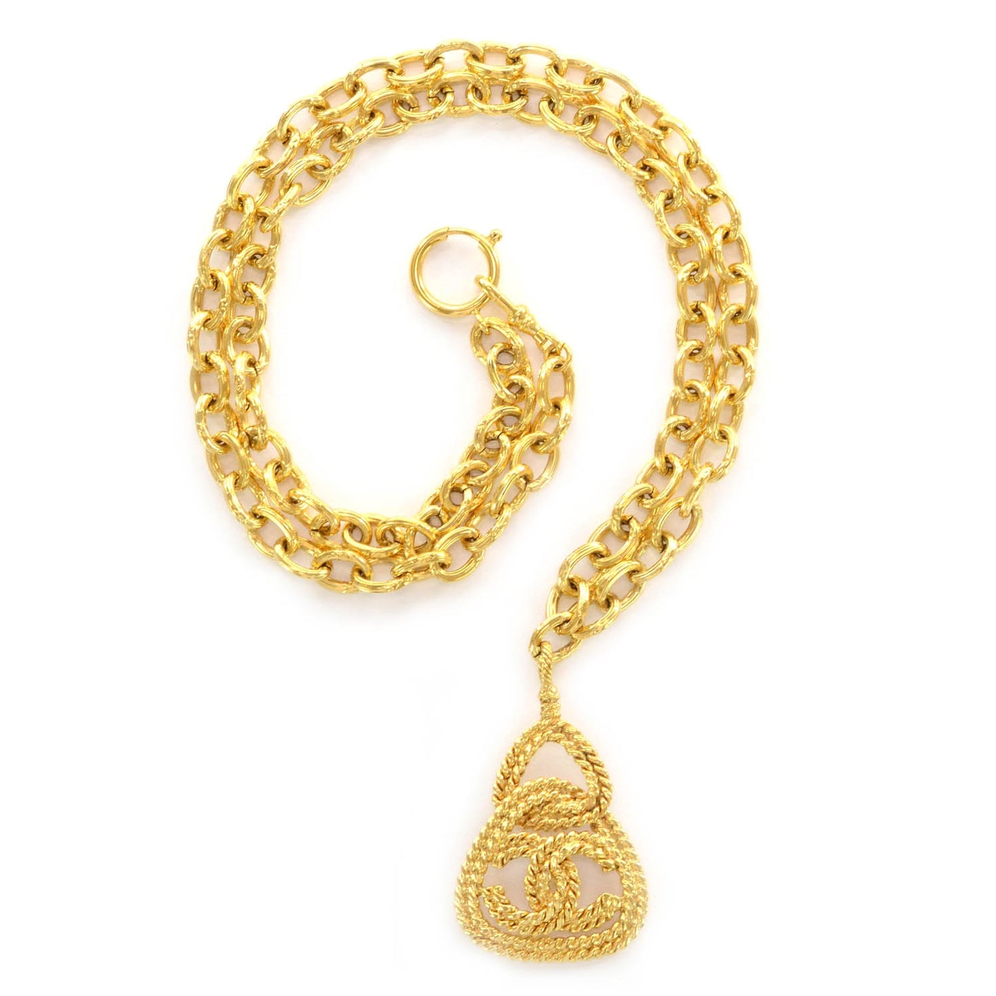 Rope CC Medallion Chain Necklace Gold