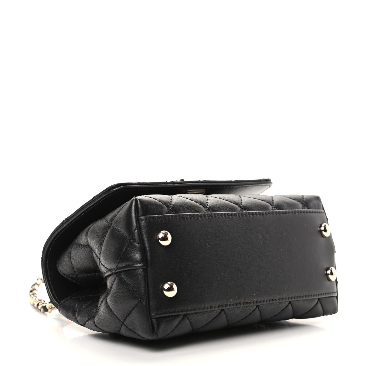 Chanel Goatskin Quilted Rainbow Extra Mini Coco Handle Flap Black 4 of 9