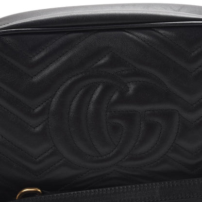 Gucci Calfskin Matelasse Small GG Marmont Chain Shoulder Bag Black 6 of 8